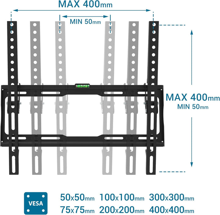 Atlantis P022-286ST TV-Wandhalterung neigbar, Wandhalterung für Fernseher von 32 bis 60 Zoll, max. 3