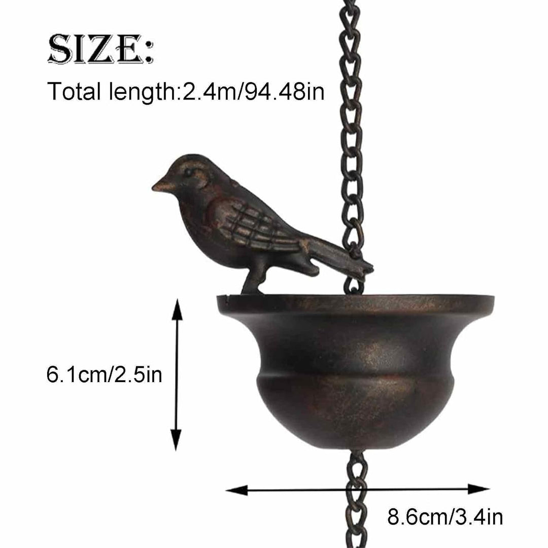 Regenkette 2,4 m,Rain Chain,Rain Chain for Gutters,Regenablaufkette,Dachrinnenkette Regenablauf Rege