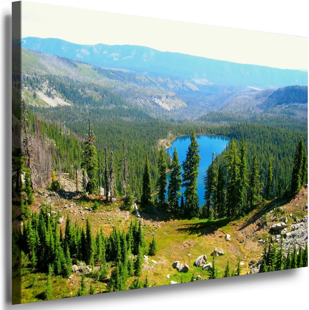 Julia-Art Leinwandbilder Landschaft Bild 100 x 70 x 2 cm - Wandbild 1 teilig - Wand Deko Modern Desi