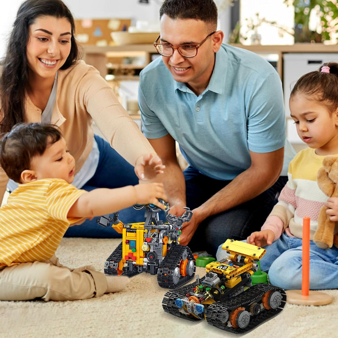 MOJINO Technik ab 5 6 7 8 9 10 11 12+ Jahre Jungen, 4 in 1 Roboter Kinder Roboticset mit App-Fernste