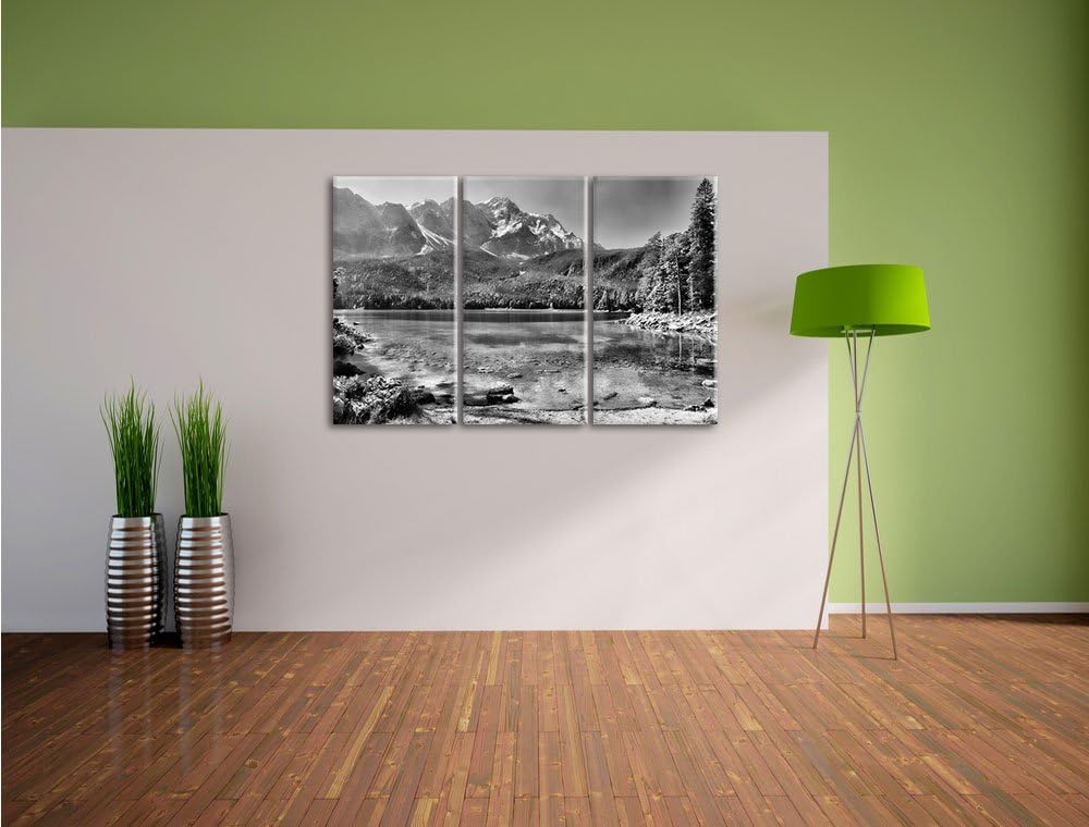 Pixxprint Landschaft Sonne Pflanzen als Leinwandbild/Grösse: 3 Teilig (120x80) cm/Wandbild/Kunstdruc