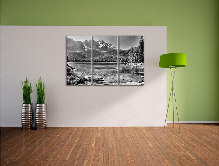 Pixxprint Landschaft Sonne Pflanzen als Leinwandbild/Grösse: 3 Teilig (120x80) cm/Wandbild/Kunstdruc