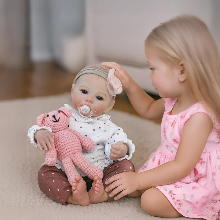 ZIYIUI 20 Zoll 50 cm Reborn Babypuppe wie Echtes Baby Weiche Silikon Vinyl echt Babypuppen Lebensech