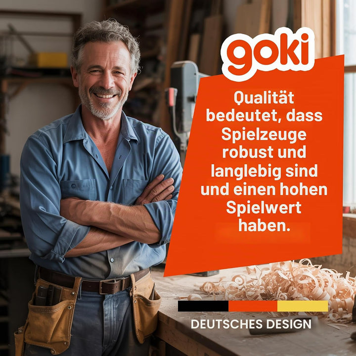 goki 61947 Regenstab, 34 cm, Klanginstrument aus Holz und Kunststoff, sensorisches Spielzeug für Kle