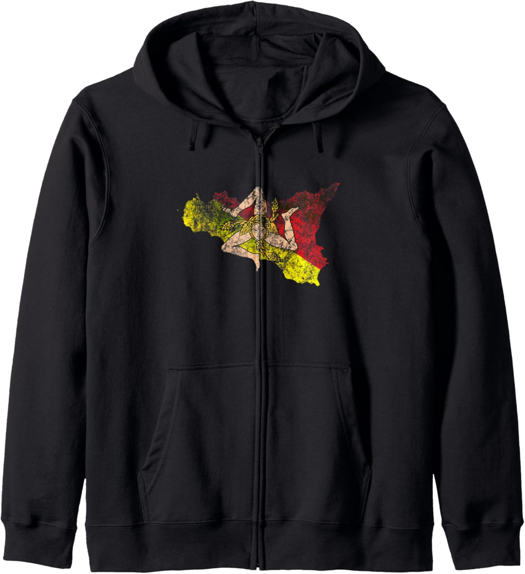 Sizilianisch Karten- und Flaggensouvenir - Sizilien Kapuzenjacke