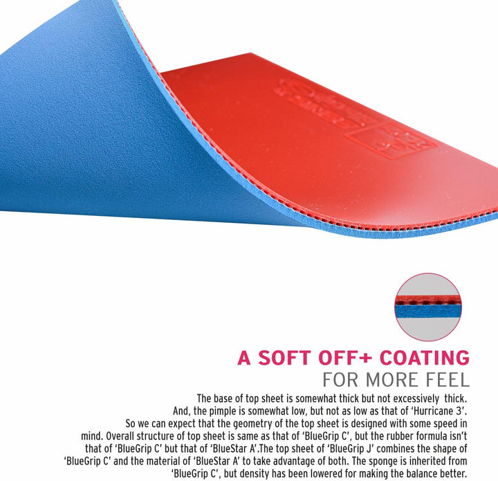 Donic Belag BlueGrip J3 Max Rot, Max Rot