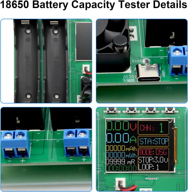 Batteriekapazität Innenwiderstandstester mit Digitalanzeige Binghe 4 Kanäle18650 Lithium Batteriekap