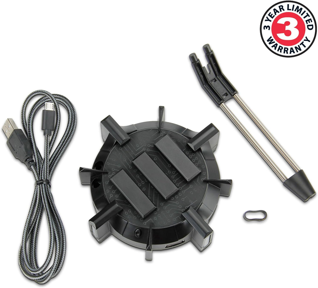 Enhance Profi Maus Bungee-Kabelhalter mit 4 Port USB-Hub & 7 LED-Leucht Modi - Kabelmanagement-Unter