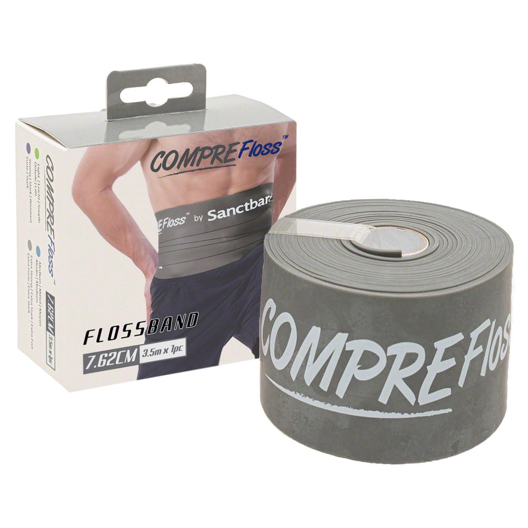 Flossband Level 4, 3.5m x 7.5 cm, extra stark, grau