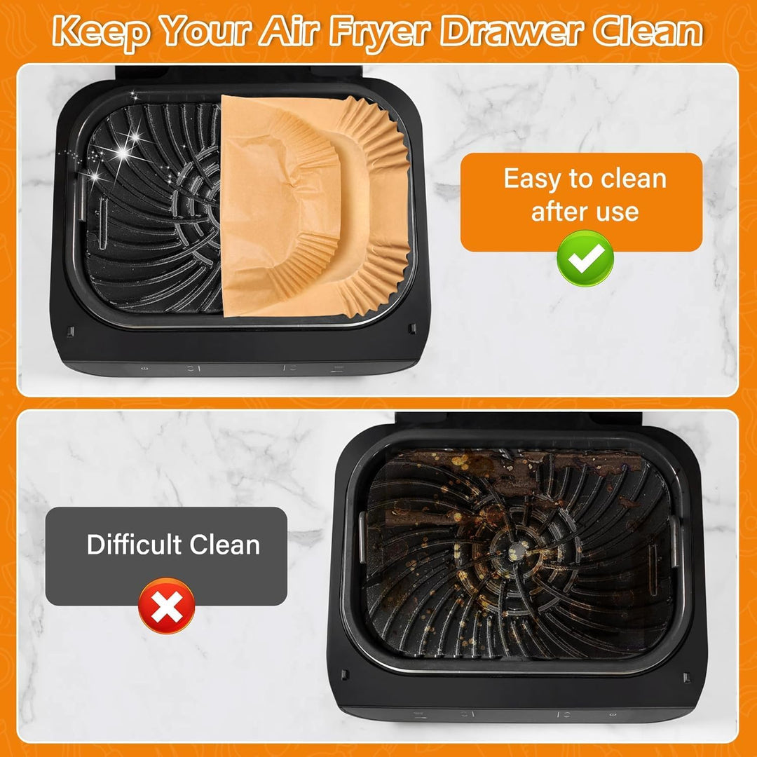 100Pcs Backpapier für Heissluftfritteuse, Luftfritteusenpapier 28cm x 15cm Airfryer Backpapier kompa