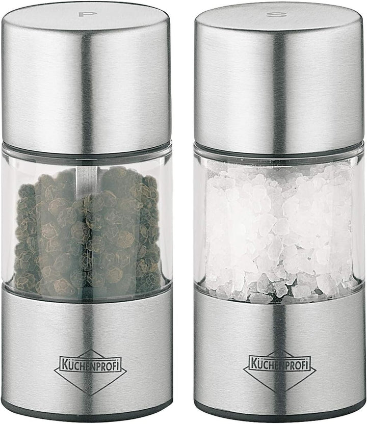 Küchenprofi Midi Mühlen Set Vienna 8,5 cm 3.4" x 1.5" Silber, 3.4" x 1.5" Silber