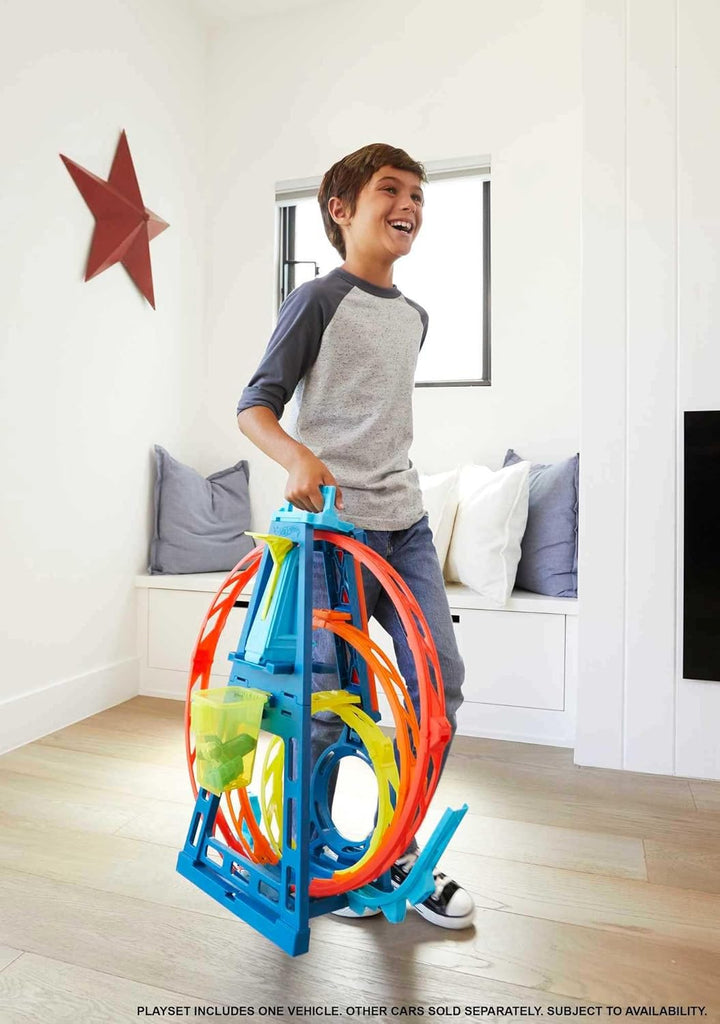 Hot Wheels GLC96 - Track Builder Unlimited Triple Loop Kit, Spielzeug Autorennbahn ab 6 Jahren