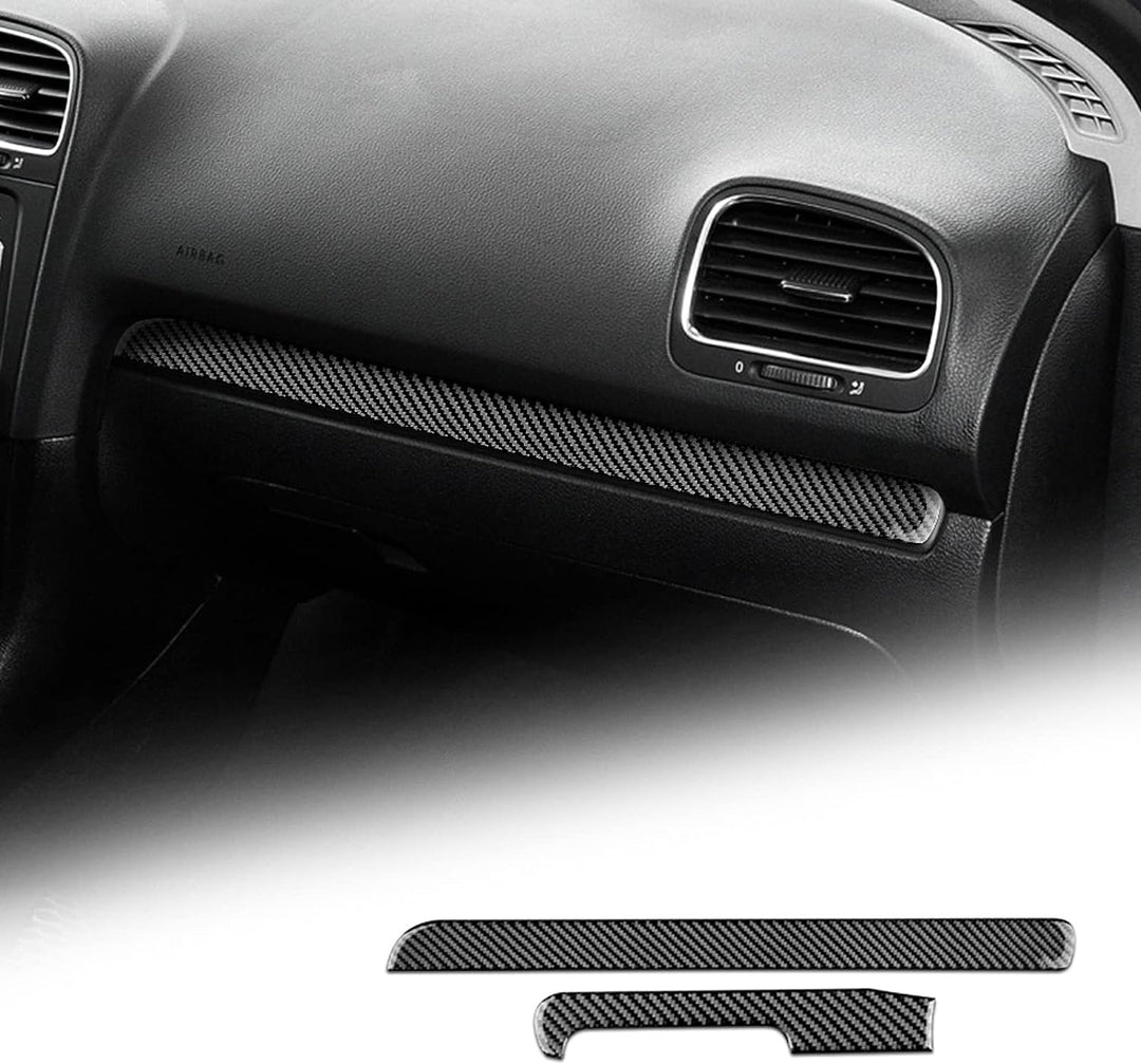 KUNGKIC Kohlefaser Armaturenbrett Zierleiste Auto Mittelkonsolenstreifen für Volkswagen VW Golf 6 GT