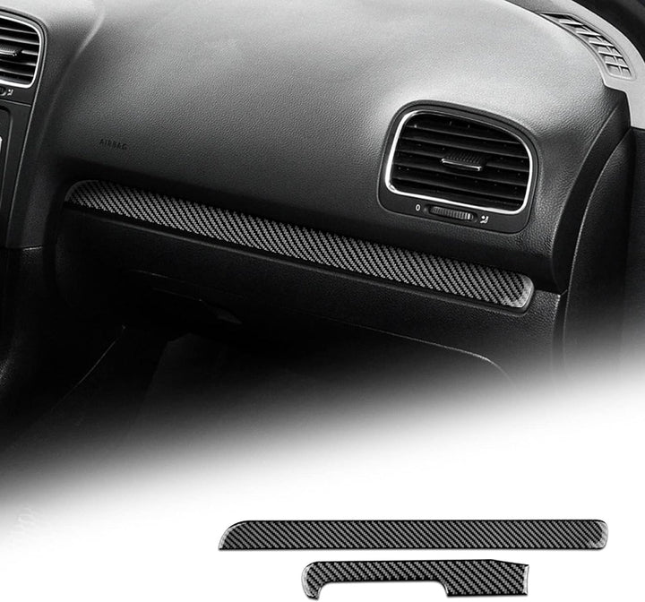 KUNGKIC Kohlefaser Armaturenbrett Zierleiste Auto Mittelkonsolenstreifen für Volkswagen VW Golf 6 GT