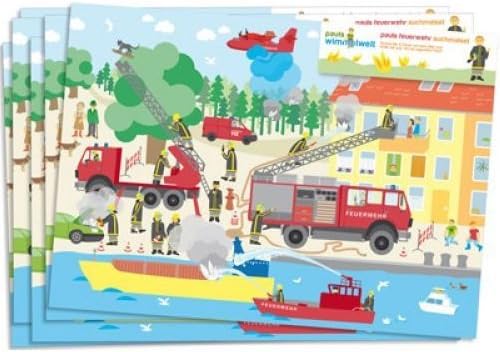 100-tlg. FEUERWEHR PARTY SET für Kindergeburtstag mit 6-8 Kinder: Teller, Becher, Servietten, Einlad