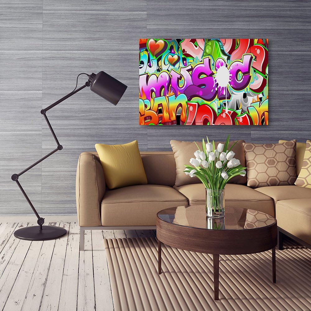 Feeby Bilder Inschrift Graffiti Musik 70x50 cm Wohnzimmer Schlafzimmer Büro Flur Küche Wandbilder Mo