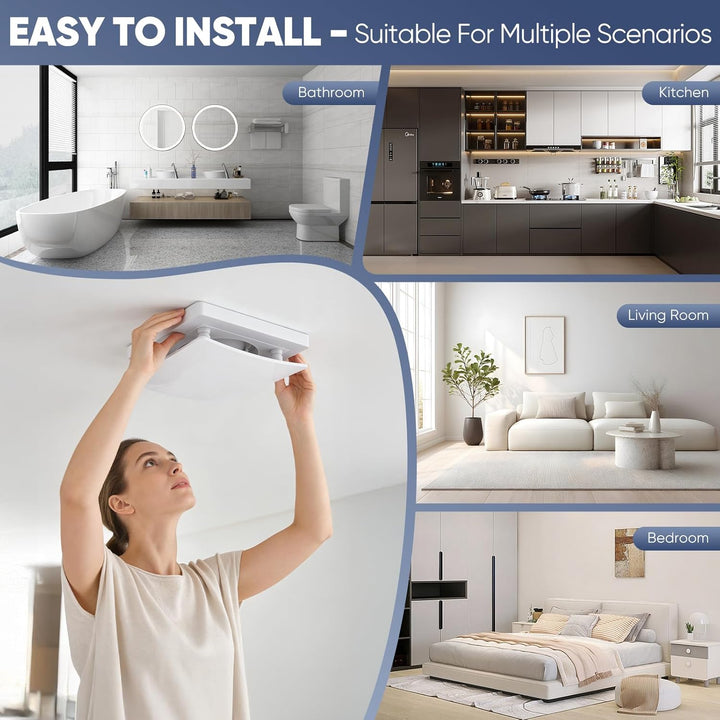 100mm Badlüfter mit Nachlauf, Badezimmer Lüfter mit 3-Gebläsestufen, 2-Timer, [35db, IPX4] Leiser Ab