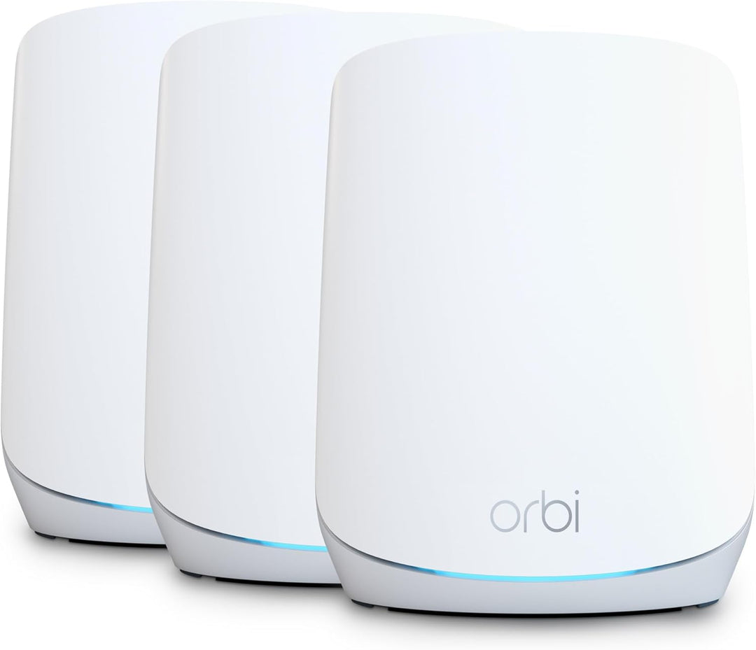 NETGEAR Orbi RBK763S WiFi 6 Mesh WLAN System (5400 MBit/s Geschwindigkeit, TriBand WiFi 6 Router + 2