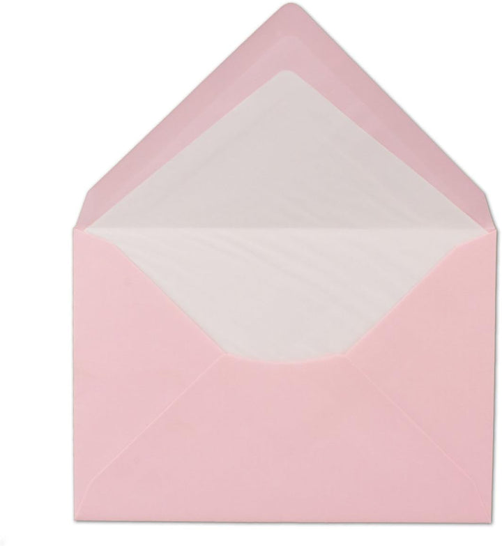 200 Briefumschläge Rosa - DIN C6 - gefüttert mit weissem Seidenpapier - 80 g/m² - 11,4 x 16,2 cm - N