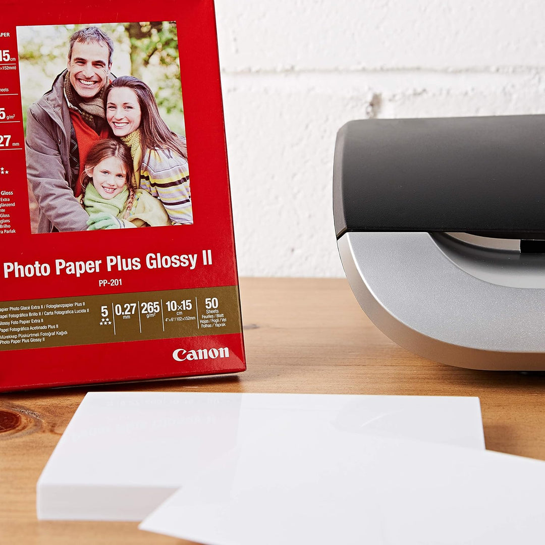 Canon Fotopapier PP-201 glänzend - 10x15 cm 50 Blatt für Tintenstrahldrucker - PIXMA Drucker (265 g/