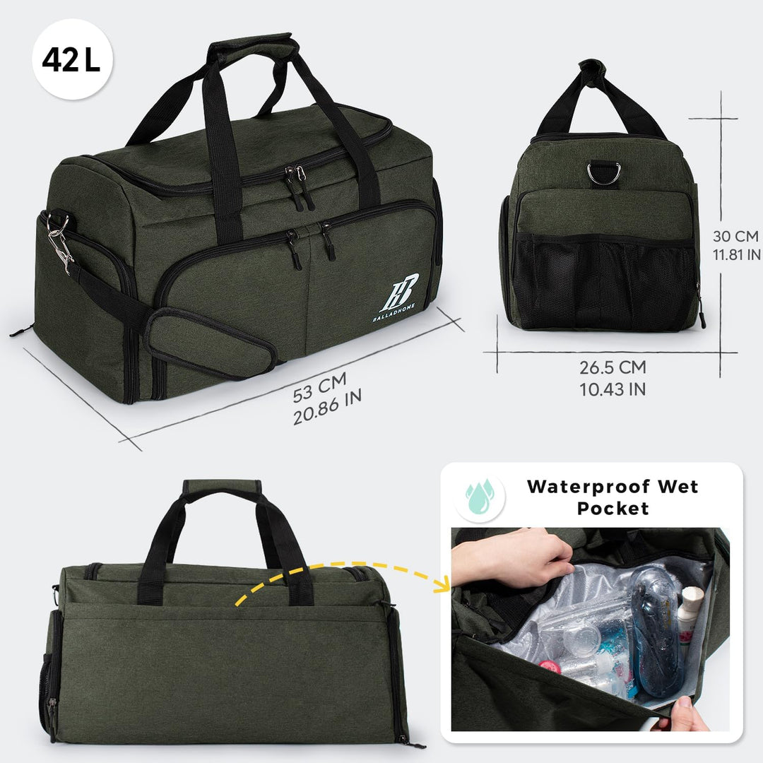 Sporttasche Reisetasche für Damen und Herren Trainingstasche Gym Bag mit Schuhfach und Nassfach Duff