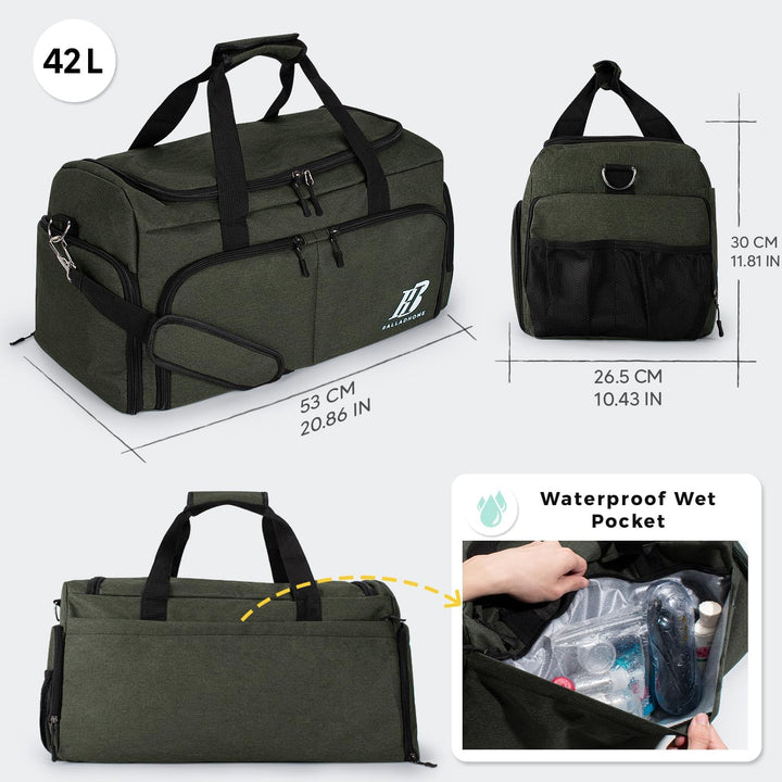 Sporttasche Reisetasche für Damen und Herren Trainingstasche Gym Bag mit Schuhfach und Nassfach Duff