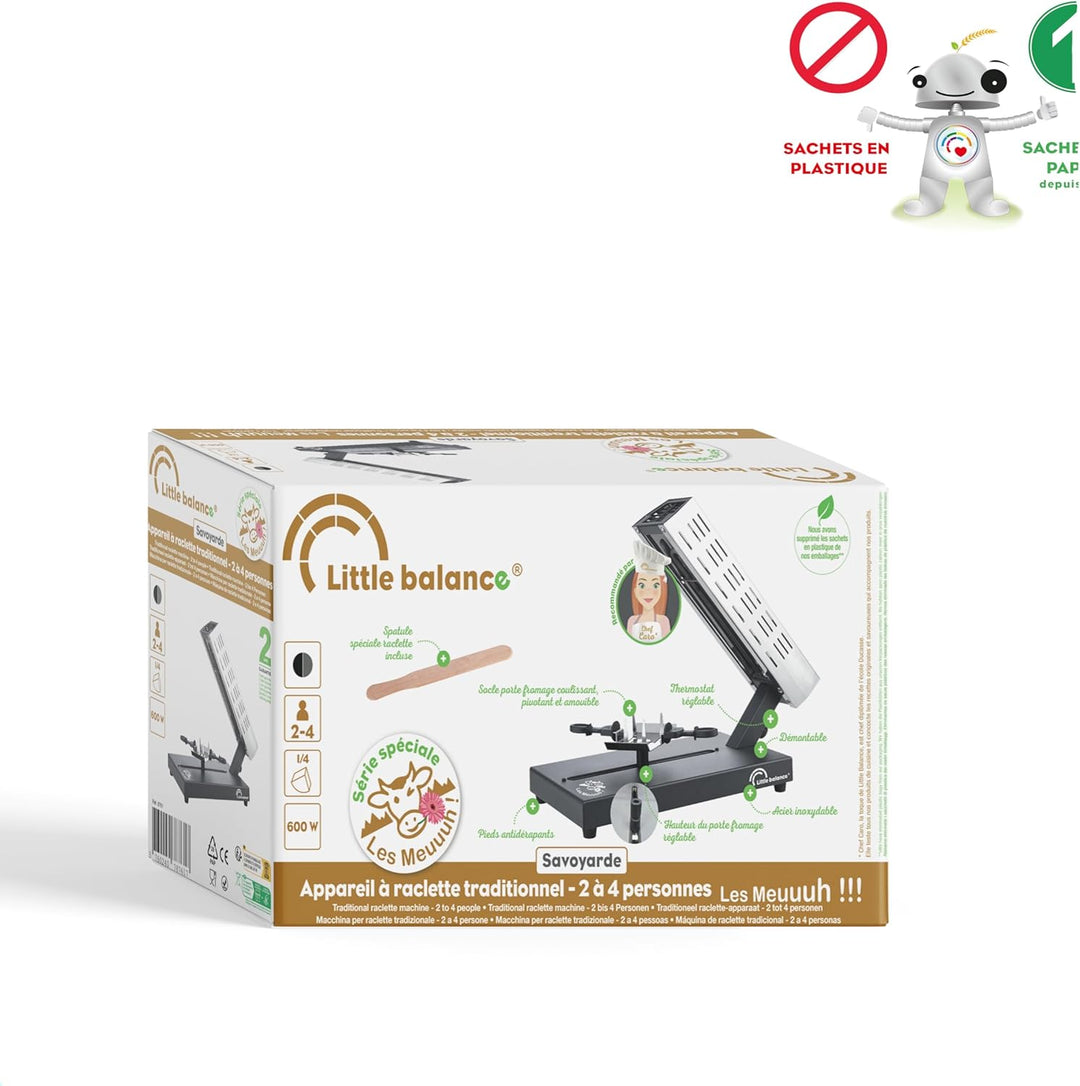 LITTLE BALANCE 8761 Savoyarde 1/4 Mahlwerk, traditioneller Raclette, Viertelmahlwerk, 4 Personen, ve