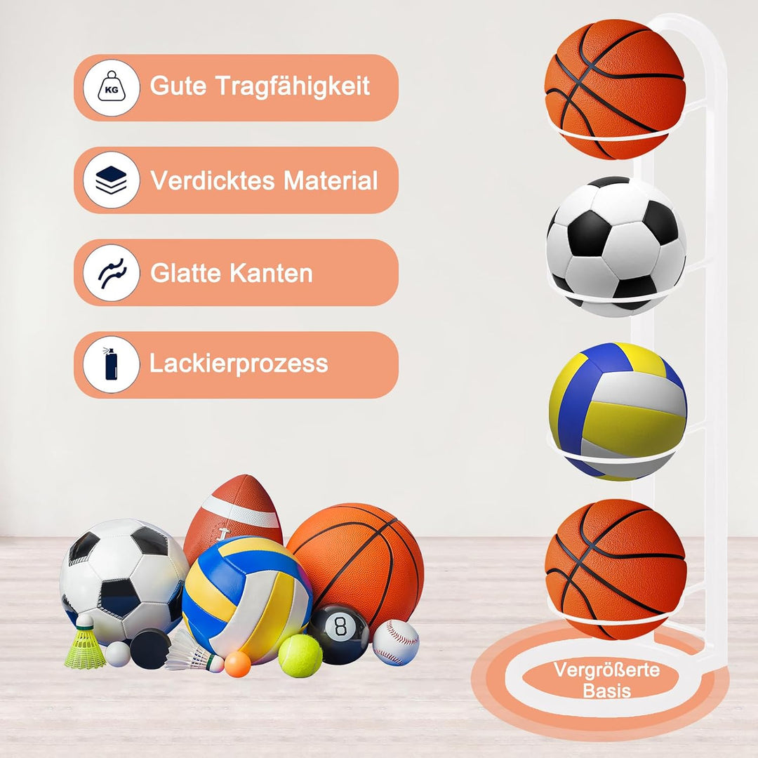 Ballständer, Ballregal, Vertikale Ballaufbewahrung, Ball Rack, Ball Display Ständer für Basketball,