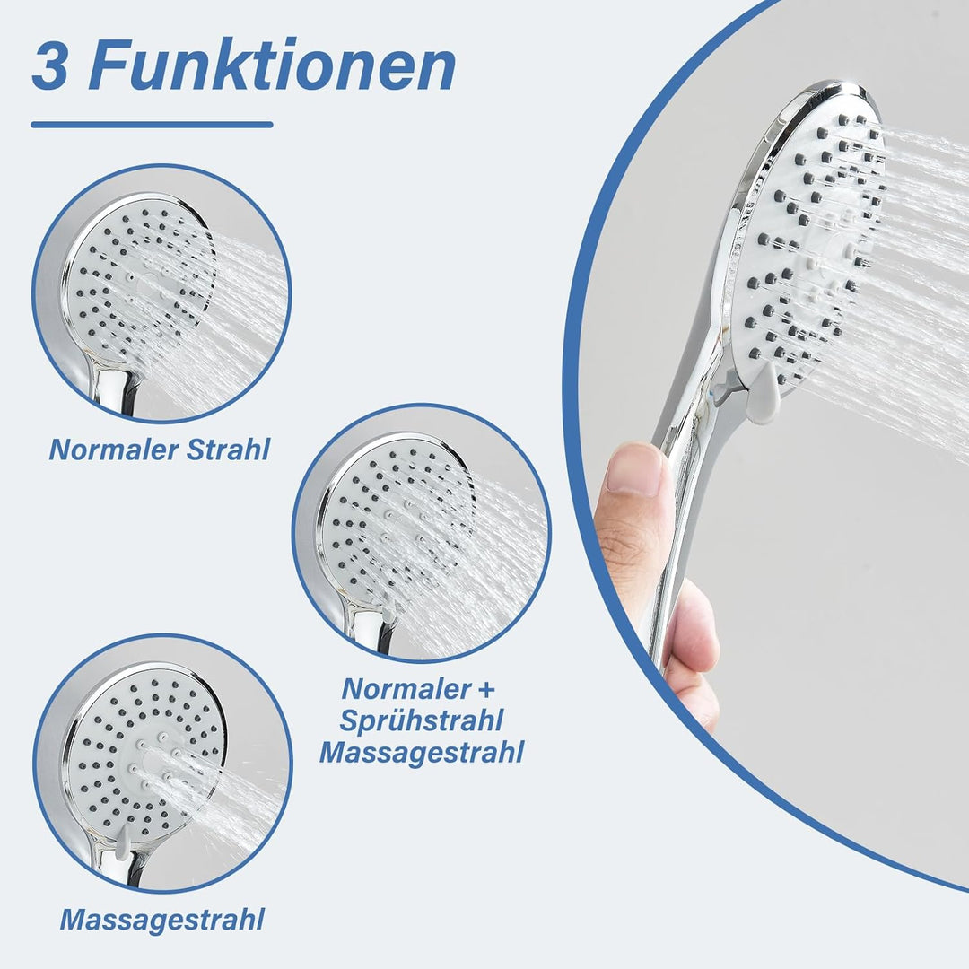 Badewannenarmatur mit Handbrause Mischbatterie Badewanne Wannenarmatur mit Brause Duschkopf 3 Funkti