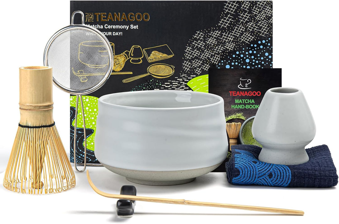 TEANAGOO Matcha Set| Matcha Besen|Matcha Tea Set | Matcha Schale| Matcha Whisk,Schaufel, Sieb, Match