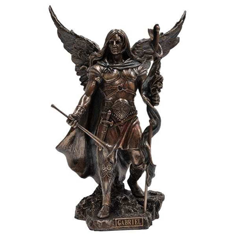 Studio Collection erzengel st. gabriel mit kreuz und trompete statue skulptur Bronze