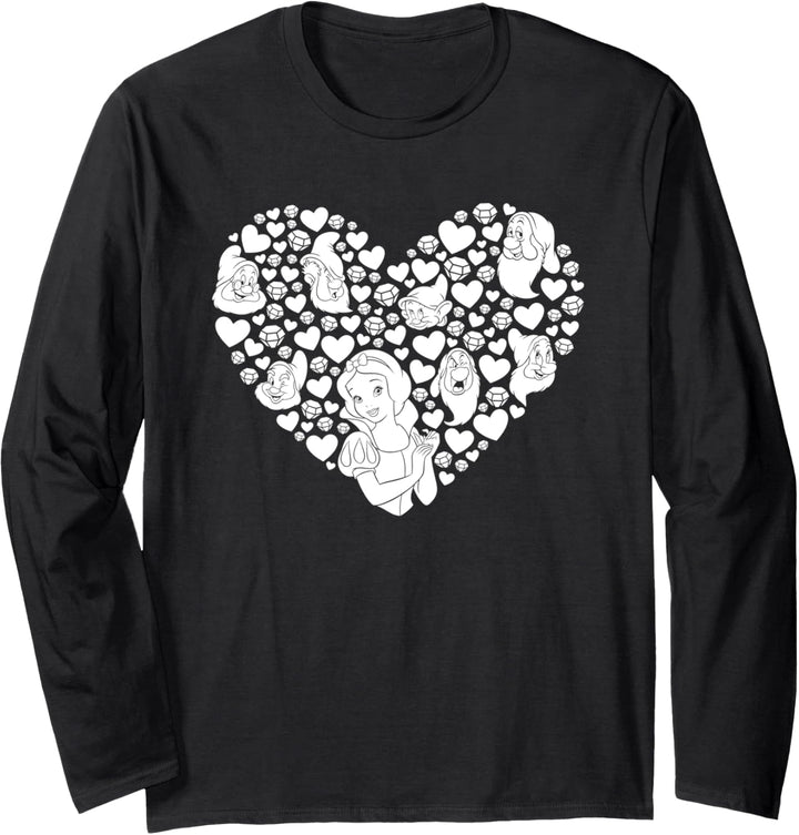 Disney Snow White and the Seven Dwarfs Heart Langarmshirt
