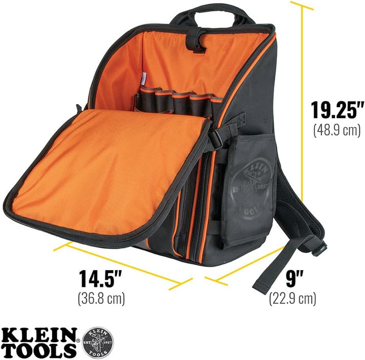 Klein Tools 55482 Werkzeugtasche Rucksack, robuster Tradesman Pro Werkzeug-Organizer mit 21 Taschen