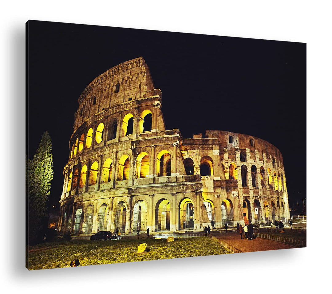 deyoli Kolosseum in Rom Format:75x50 cm als Leinwandbild, Motiv fertig gerahmt auf Echtholzrahmen, H