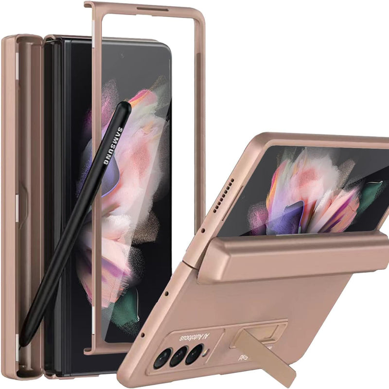 Miimall für Samsung Galaxy Z Fold 3 Hülle mit Stifthalter Ausblenden + Scharnierschutz, All-Inclusiv