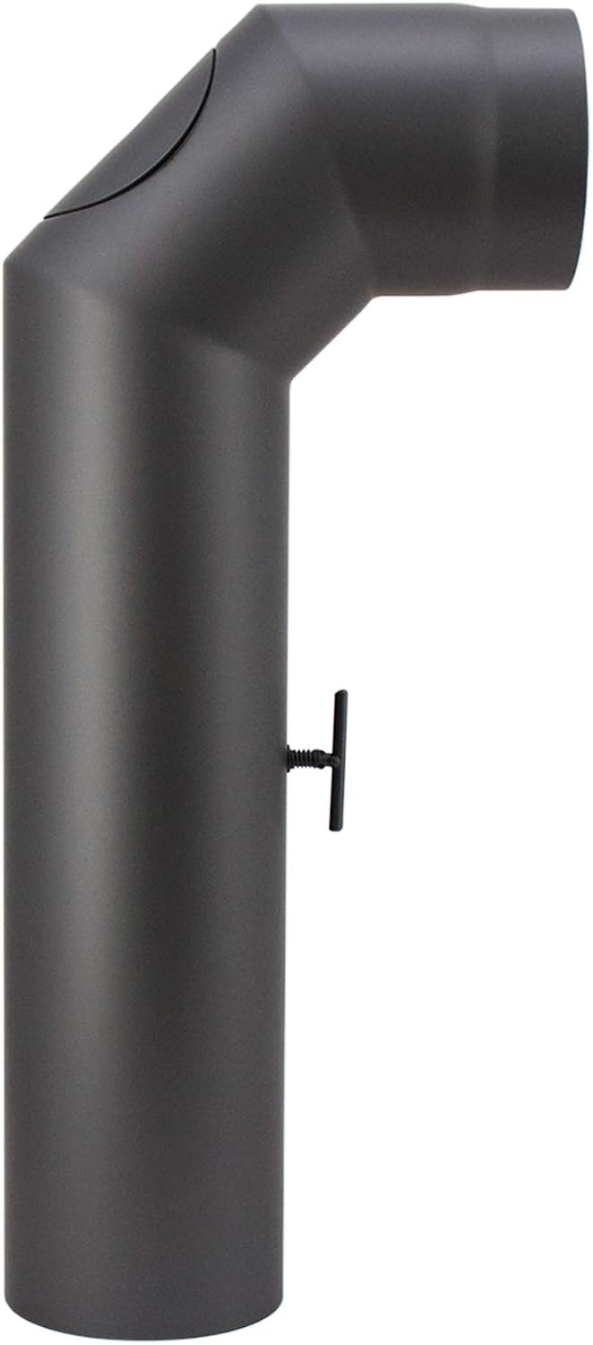 LANZZAS Ofenrohr Set 2x 45° Grad kurz, im Durchmesser, DN Ø 150 mm, Farbe: gussgrau - weitere Rohre