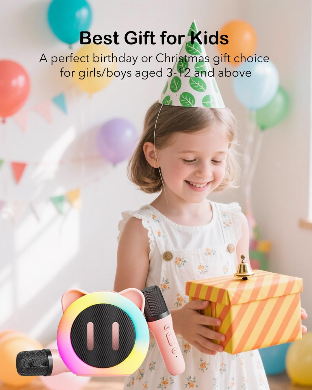Karaoke Maschine Kinder, Kindertag Geschenk für Mädchen 3 4 5 6 7 8 9 10 11 12 Jahre,Mini Karaoke Ki