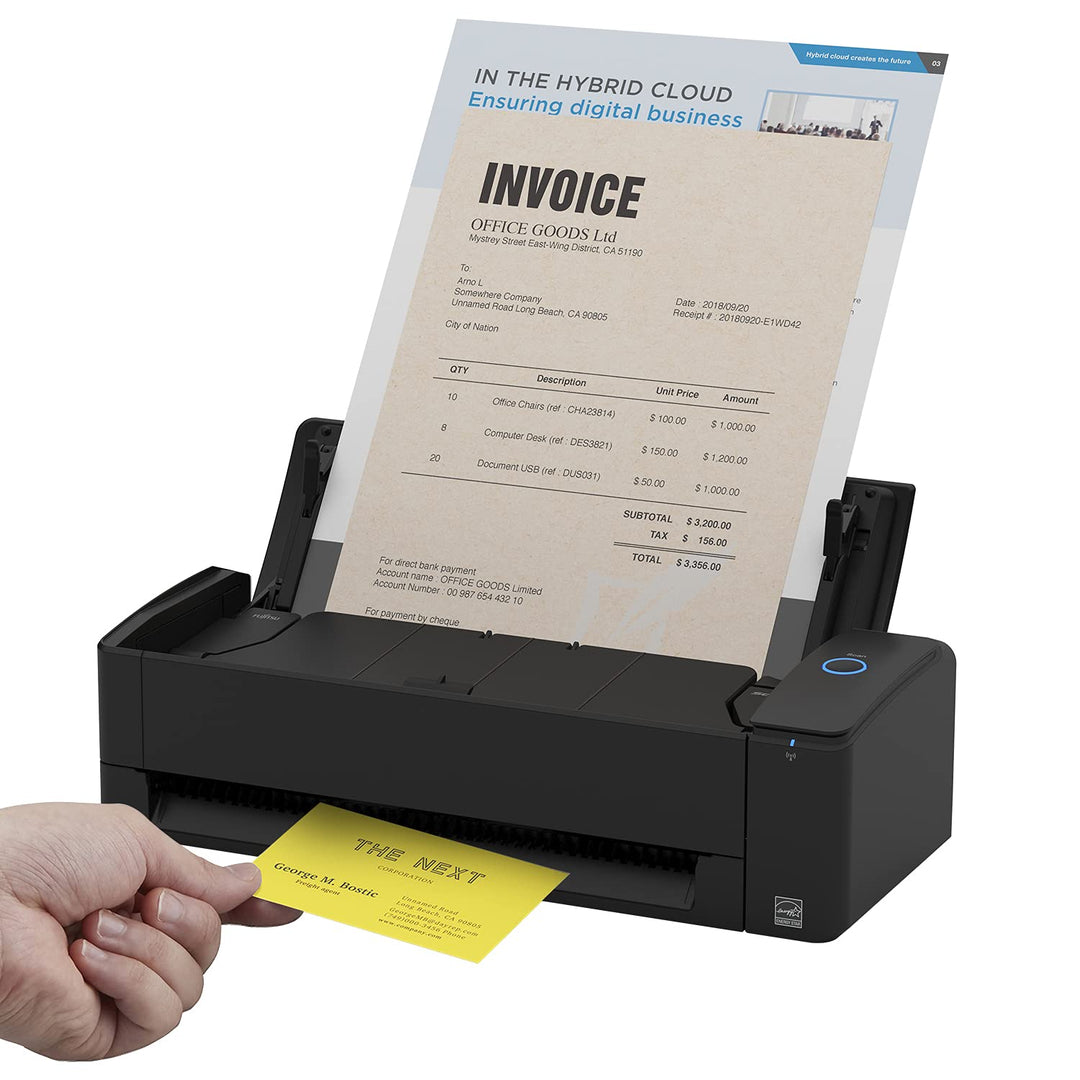 Ricoh - ScanSnap iX1300 Kompakt Wi-Fi Dokumentenscanner für Mac oder PC, Schwarz