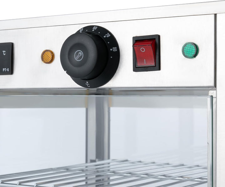 Warmhaltevitrine Warmhaltebehälter,800W Elektrischer Kommerzieller mit Beleuchtung,3-Etagen Heisse T