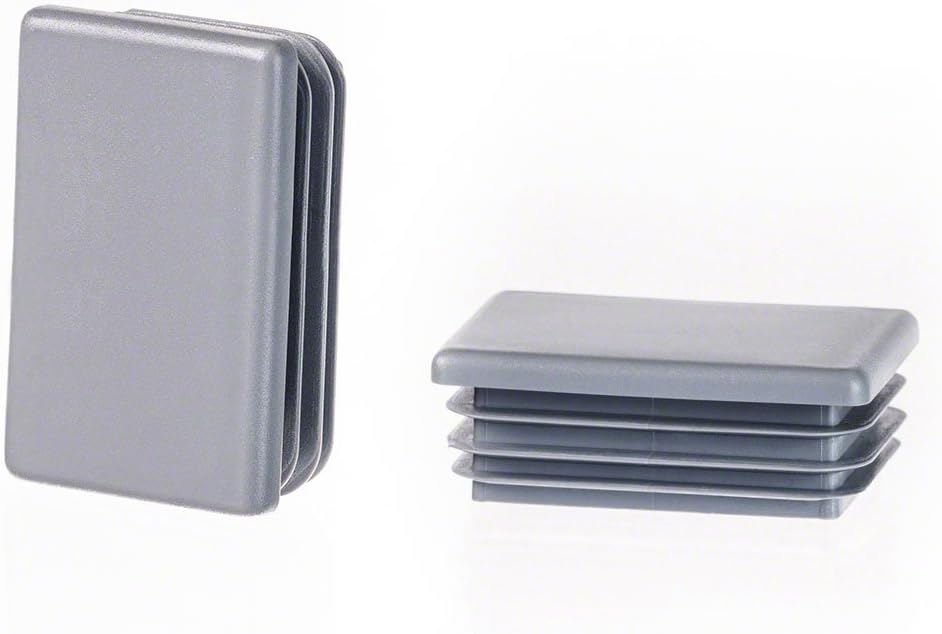 EMFA Lamellenstopfen 70x40 mm Grau – Rechteckstopfen Endkappen aus Kunststoff für Rohre und Profile