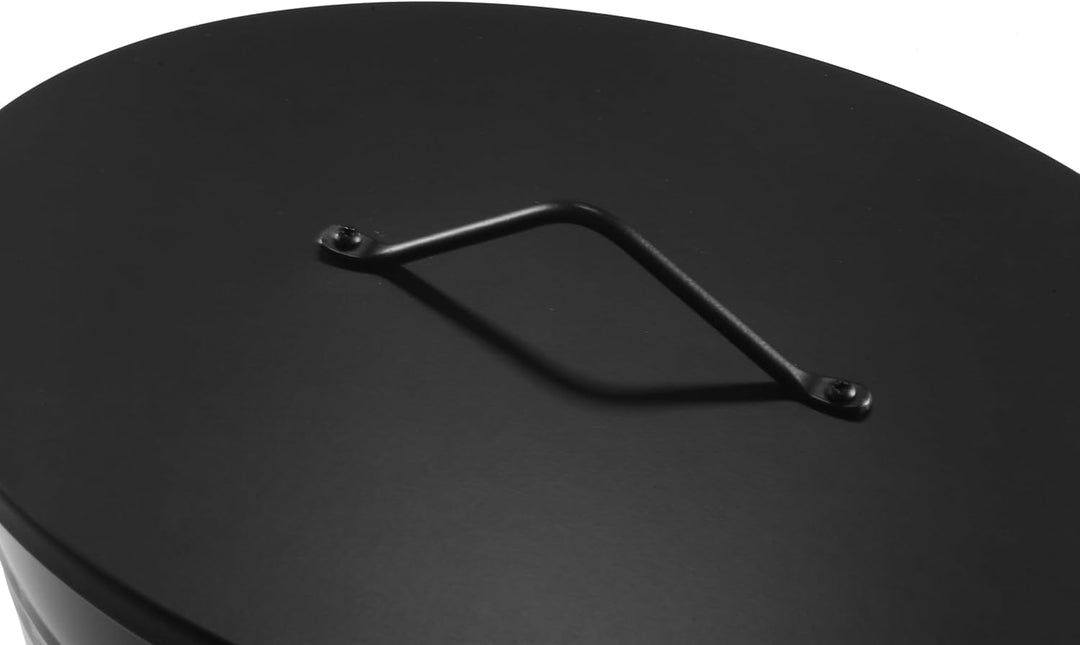 El Fuego® Ascheeimer 24 Liter – Aschebehälter aus robustem Metall gefertigt – Kamin- & Ofen-Zubehör