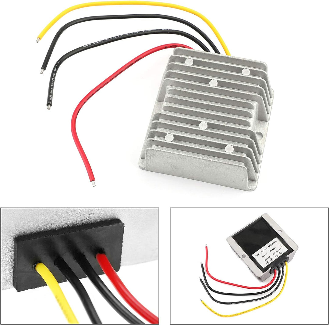 Areyourshop 8-40V bis 12V DC Spannungsstabilisator Wasserdichter 6A 72W Auto-Stromversorgungsregler
