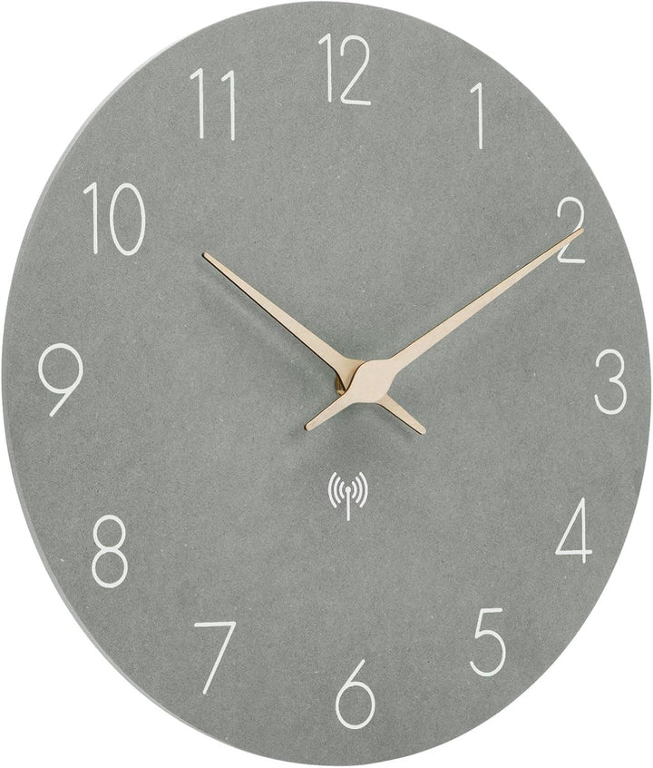 Funkuhr Wanduhr MDF Holz Wanduhr Ohne TickgeräUsche Lautlos 30cm Quarz Batterie Gross Einfach zu Les