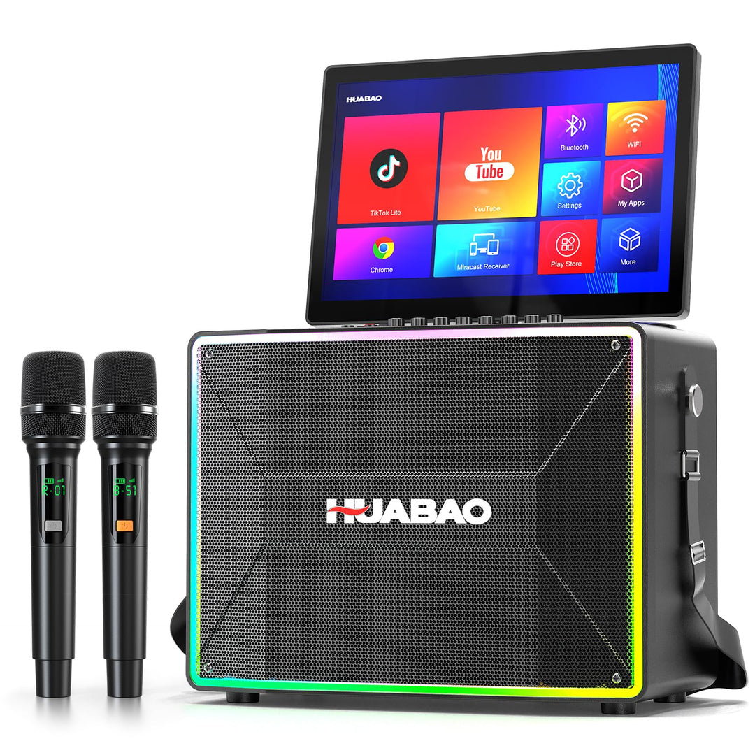 Smart Karaoke-Maschine mit 14-Zoll-Tablet, Bildschirm und Liedtextanzeige, professionellem Karaoke-L