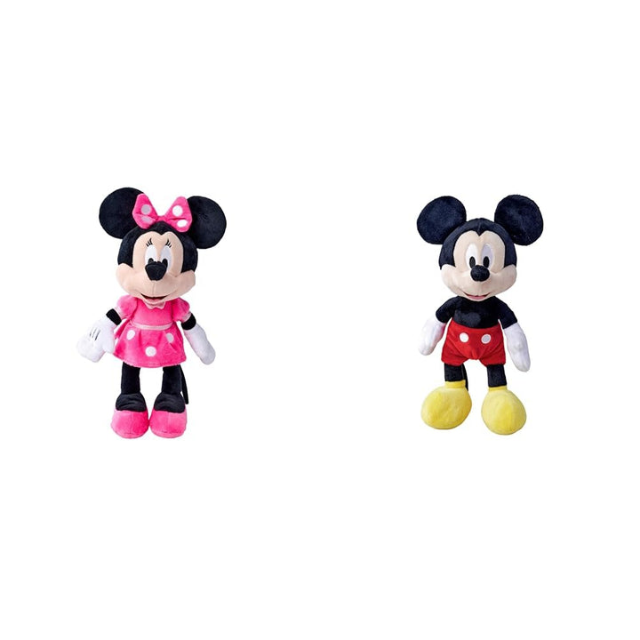 Simba 6315870227 - Disney Minnie Mouse, 25cm Plüschtier im pinken Kleid & 6315870225 - Disney Mickey
