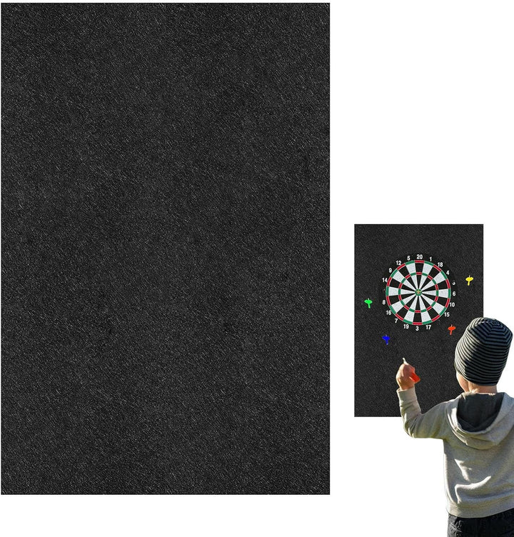 Dart Board Backing Wall Protector, Foldable Surround Panel, Large Black Backboard Design, Sturdy Shi