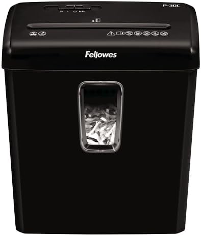 Fellowes 6008101 Powershred P-30C Aktenvernichter, Partikelschnitt, 22 cm, Schwarz