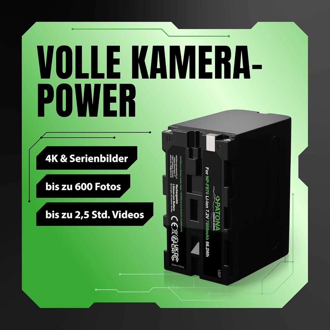 PATONA 2X Premium Akku NP-F970 Kompatibel mit Sony CCD-TR CCD-TRV DCR-TR DCS-CD MVC-FD Series