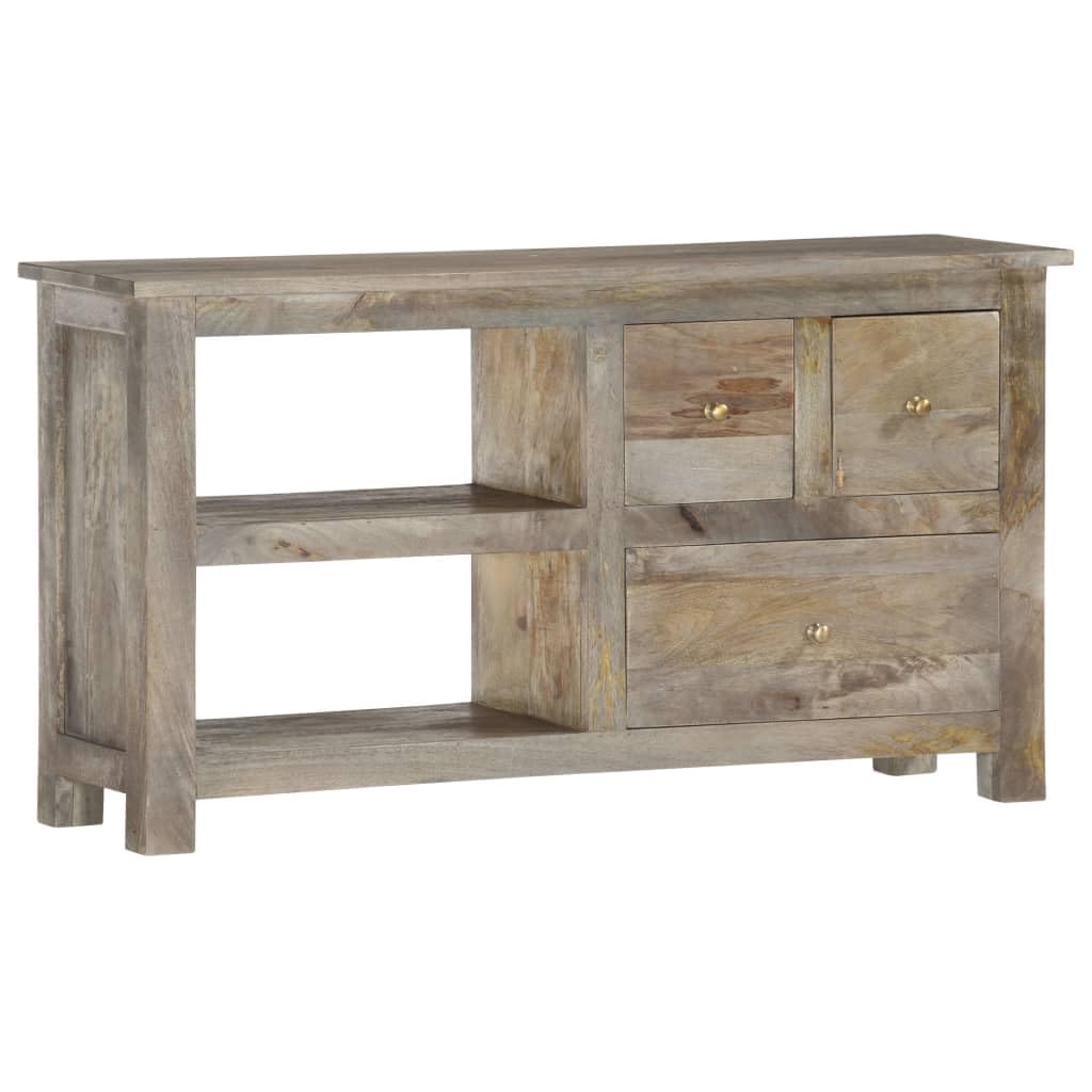 vidaXL Mangoholz Massiv TV Schrank mit 2 Regalen 3 Schubladen Lowboard Fernsehtisch Fernsehschrank T