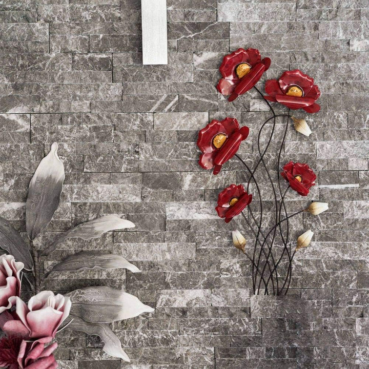 formano 66 cm Rote Mohnblumenzweige Wanddekoration 673473